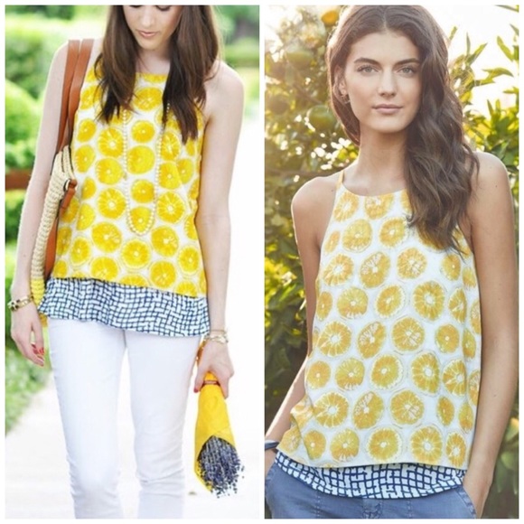 Anthropologie Tops - Anthropologie Porridge Lemon Citrus Tank